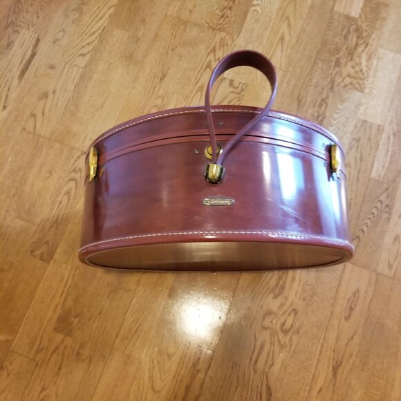 Vintage Round Samsonite Suitcase-Hatbox Luggage- Train Case Style 4920 - Picture 5 of 16